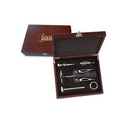 Wine Accessories 5 Piece Gift Set w/ Thermometer & Black Corkscrew